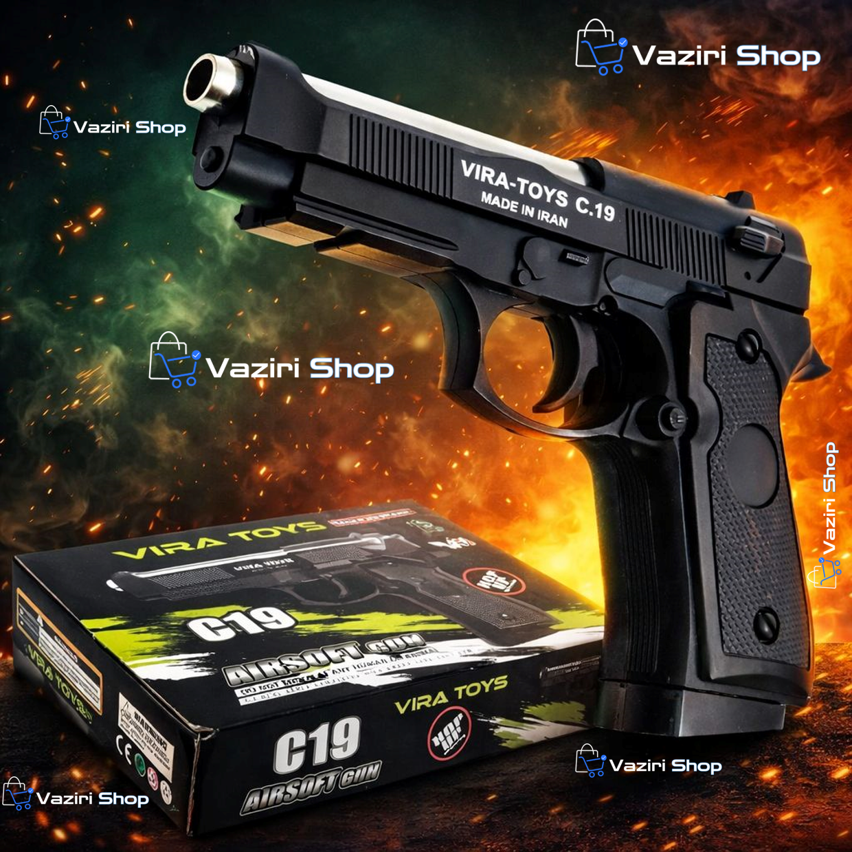 تفنگ بادی کلت اسباب بازی کد c19 + اقساط 4 ماهه