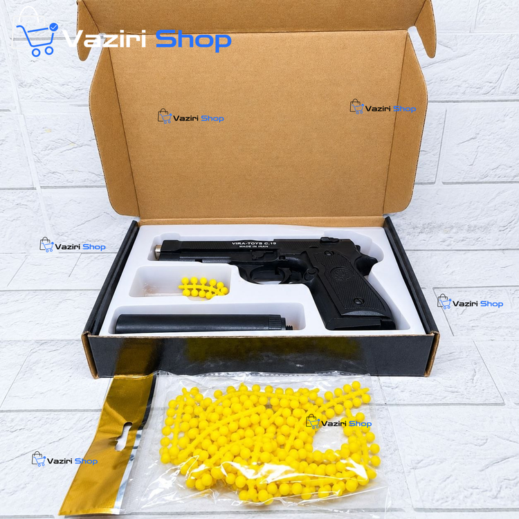 تفنگ بادی کلت اسباب بازی کد c19 پلاس + فیلم برسی و تست قدرت