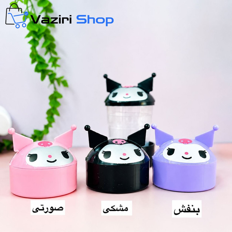 لیوان مدرسه مدل تاشو درب دار طرح کرومی