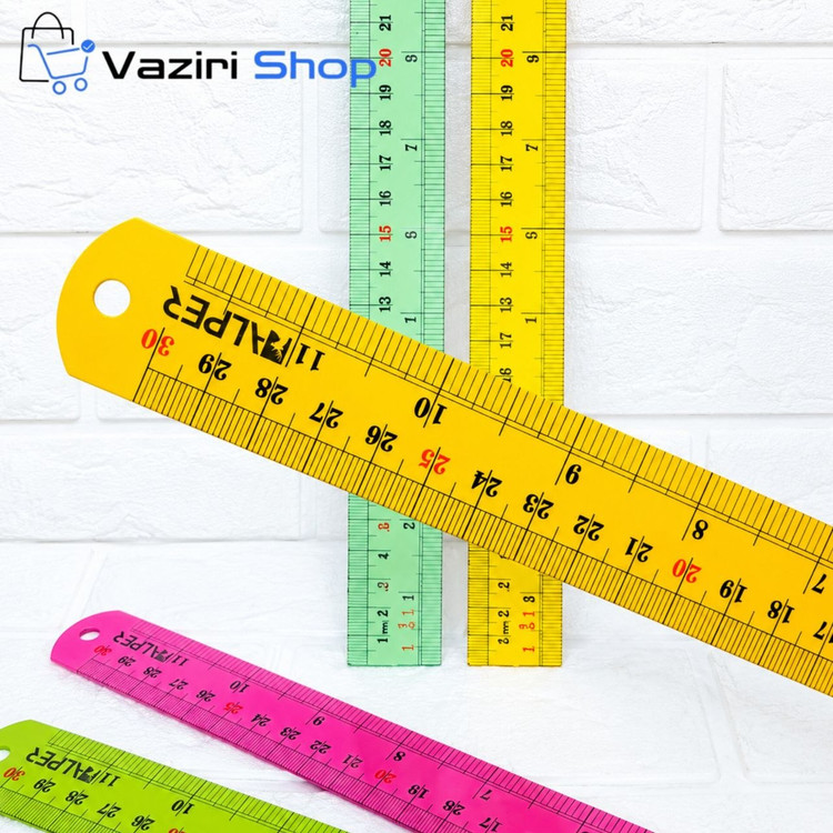 خط کش فلزی رنگی 30 سانتیمتری ضخیم و باکیفیت