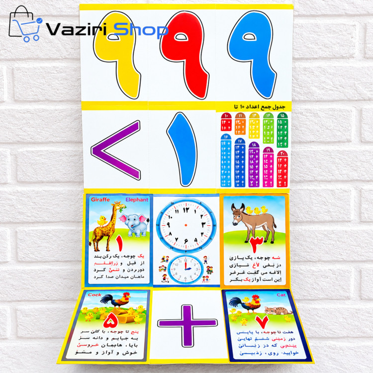 فلش کارت عددساز آموزش اعداد ۰ تا ۱۰۰