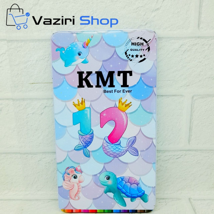 مدادرنگی 12 رنگ کی ام تی KMT جعبه فلزی