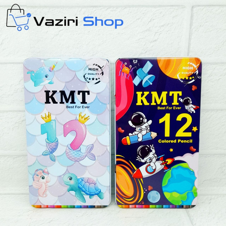 مدادرنگی 12 رنگ کی ام تی KMT جعبه فلزی